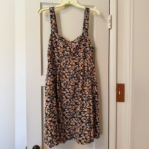 BCBG Addison Babydoll Mini Dress with bow cutout on back, size L